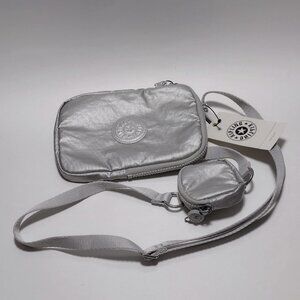 Kipling Silver Crossbody Bag – Pre-Owned Stylish Purse